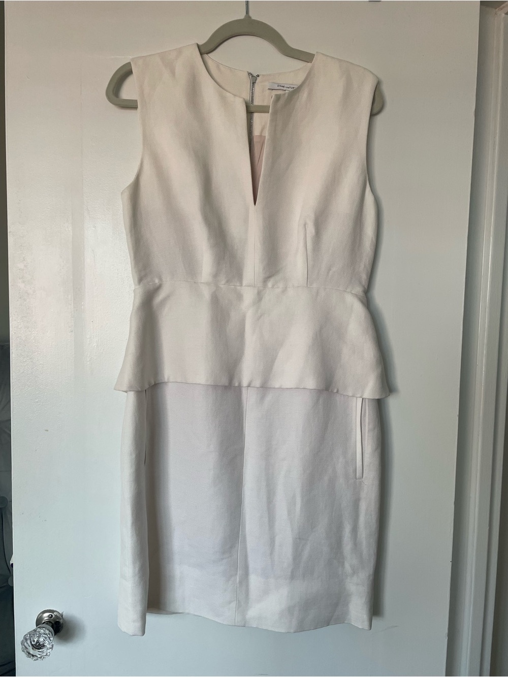 DVF Delian canvas linen peplum dress - Picture 3 of 11
